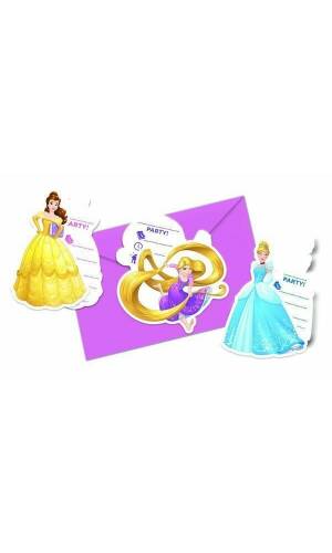 Princess Heartstrong Die-cut Invitations & Envelopes (3 mixed designs)  - 6pk