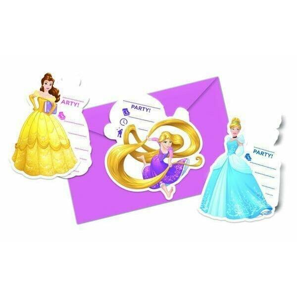Princess Heartstrong Die-cut Invitations & Envelopes (3 mixed designs)  - 6pk