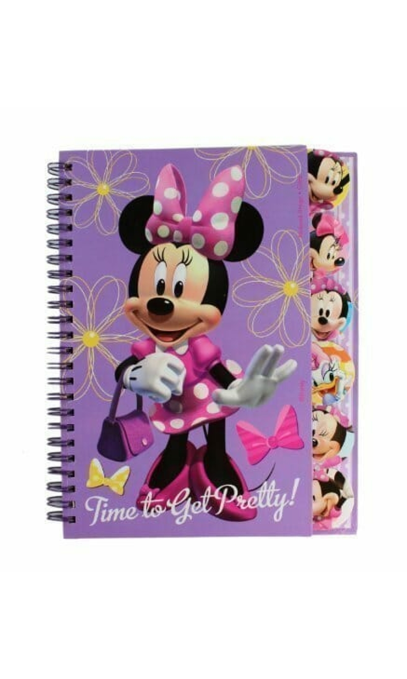 Minnie Mouse Time To Get Pretty Assorted Colours Spiral Notebook - 23cm x 18cm