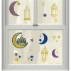Eid Glitter Window Decorations - 15pk