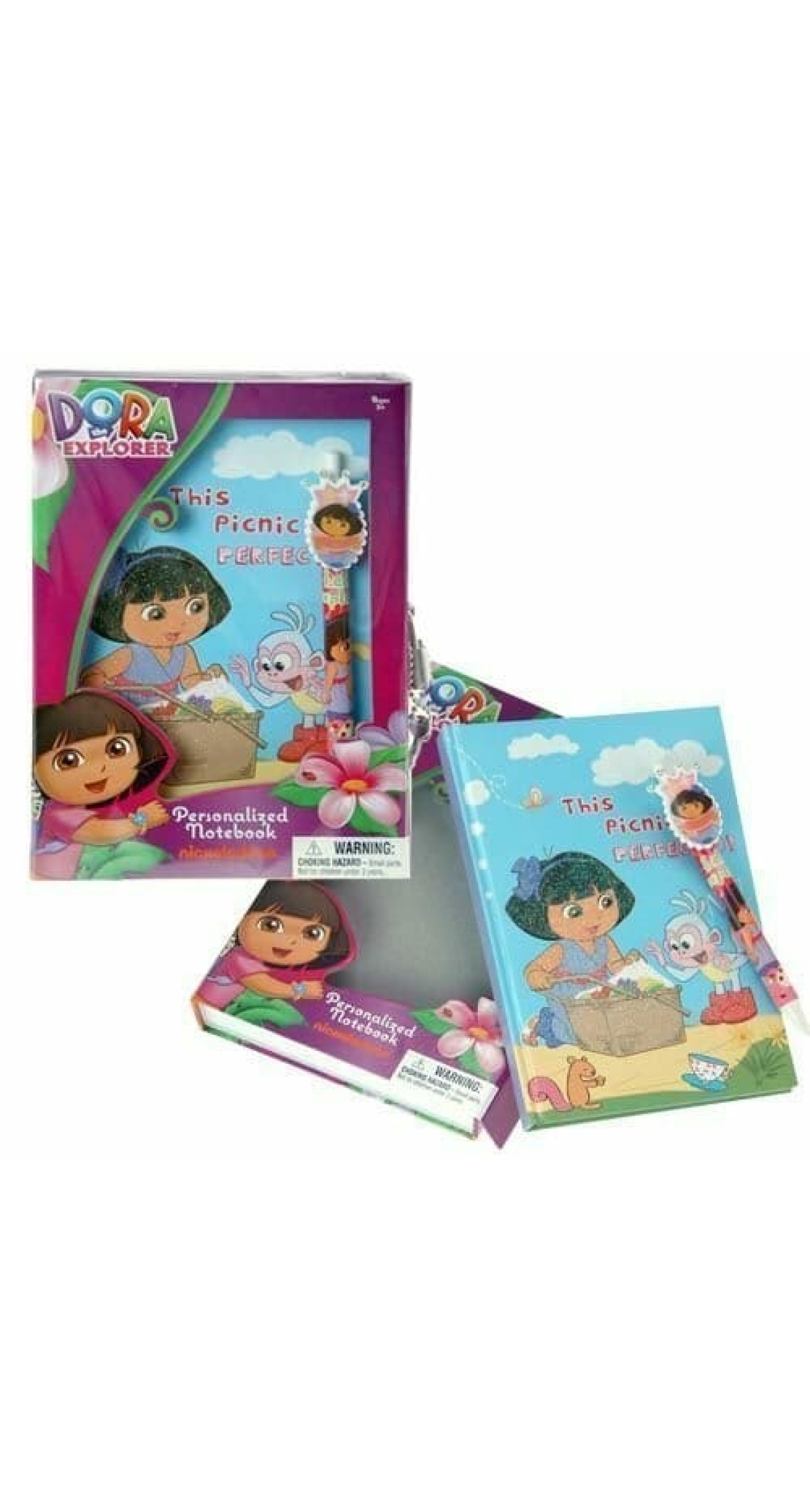 Dora the Explorer Personalized Stationery Diary Set w/ bling Pen & Key - 8" x 6"