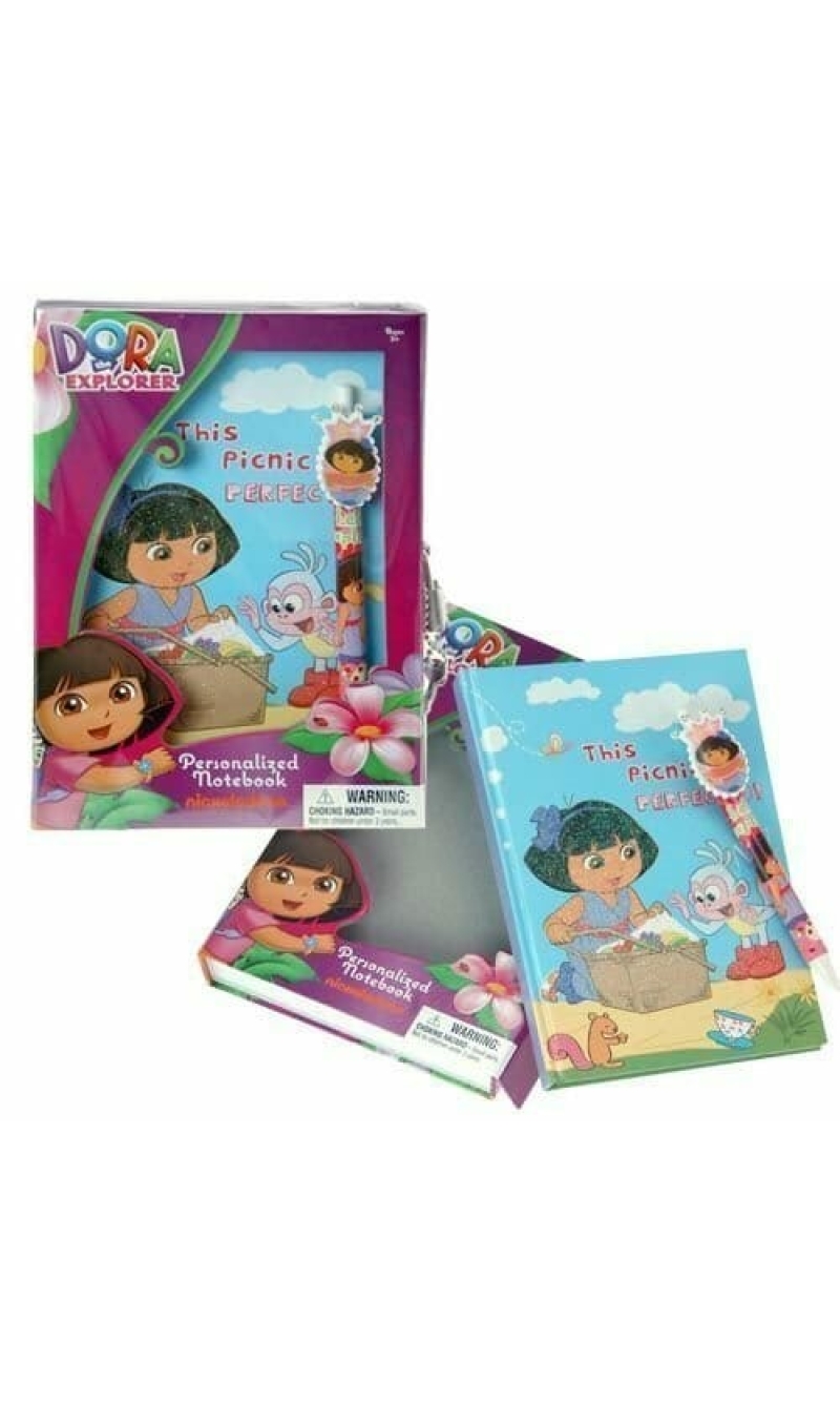 Dora the Explorer Personalized Stationery Diary Set w/ bling Pen & Key - 8" x 6"