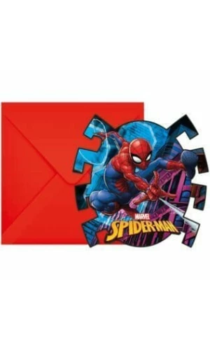 Spiderman Team Up Die-cut Invitations & Envelopes  - 6pk