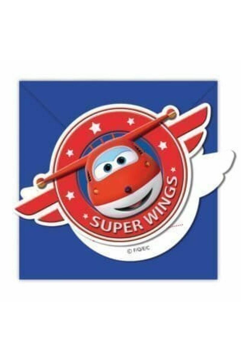 Super Wings Die-cut Invitations & Envelopes  - 6pk