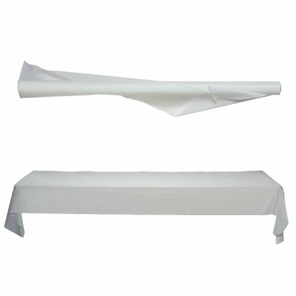 White Plastic Tablecover Banqueting Roll - 30mt
