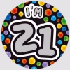 Jumbo Badge - I'm 21 Holographic (TEF) Multicolor - 15cm