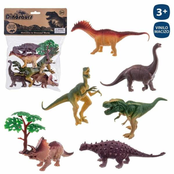 S/6 DINOSAUR WITH ACCESSORIES VINYL 16 CM