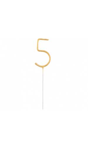 Golden Numerical Sparkler Number 5