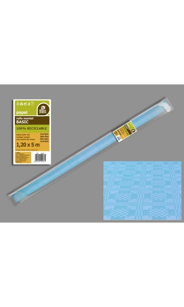 Paper Table Cover Roll 1.2m x 5m - Light Blue
