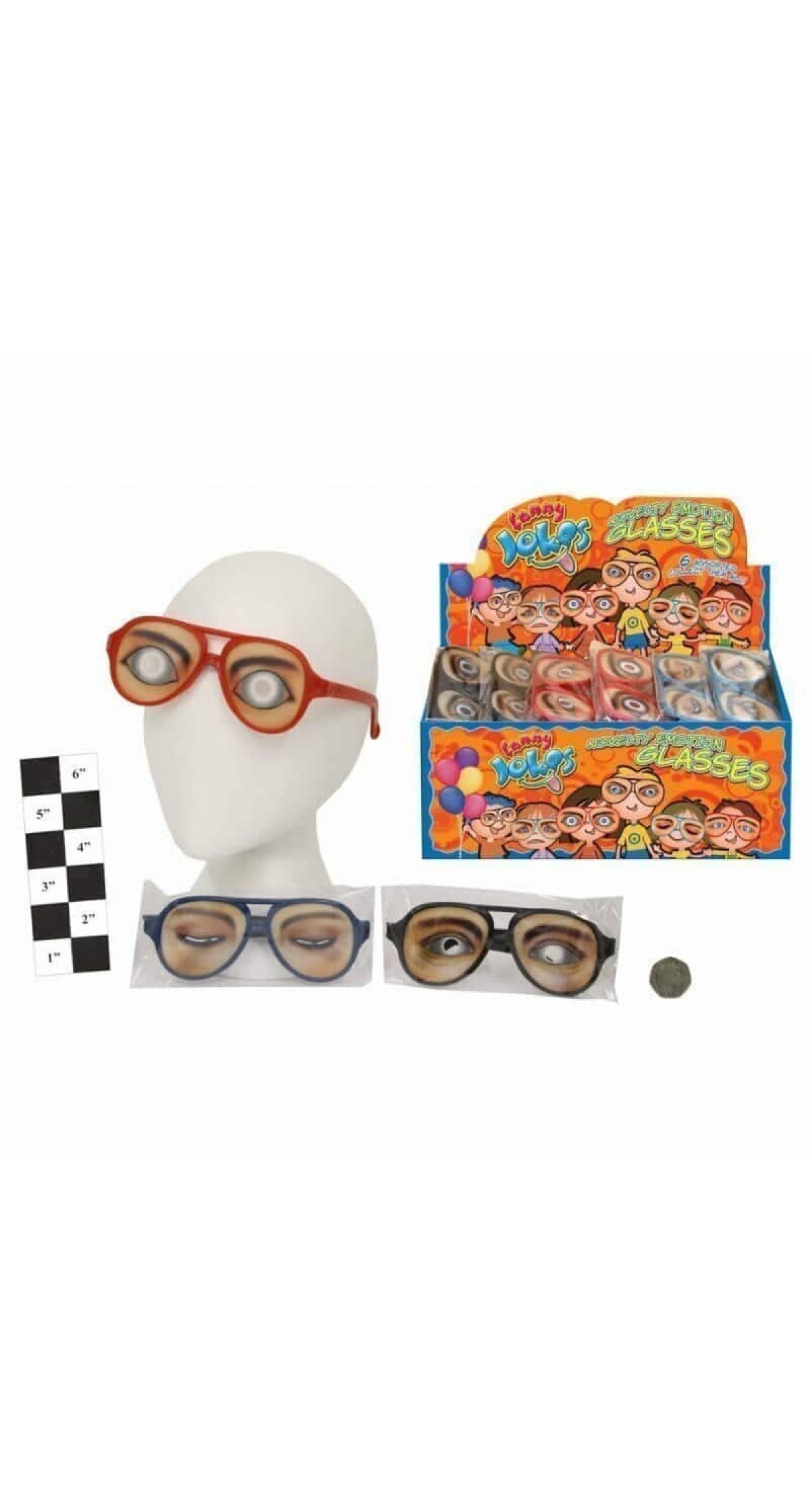 Novelty Emotion Glasses Assorted - 3 Colours