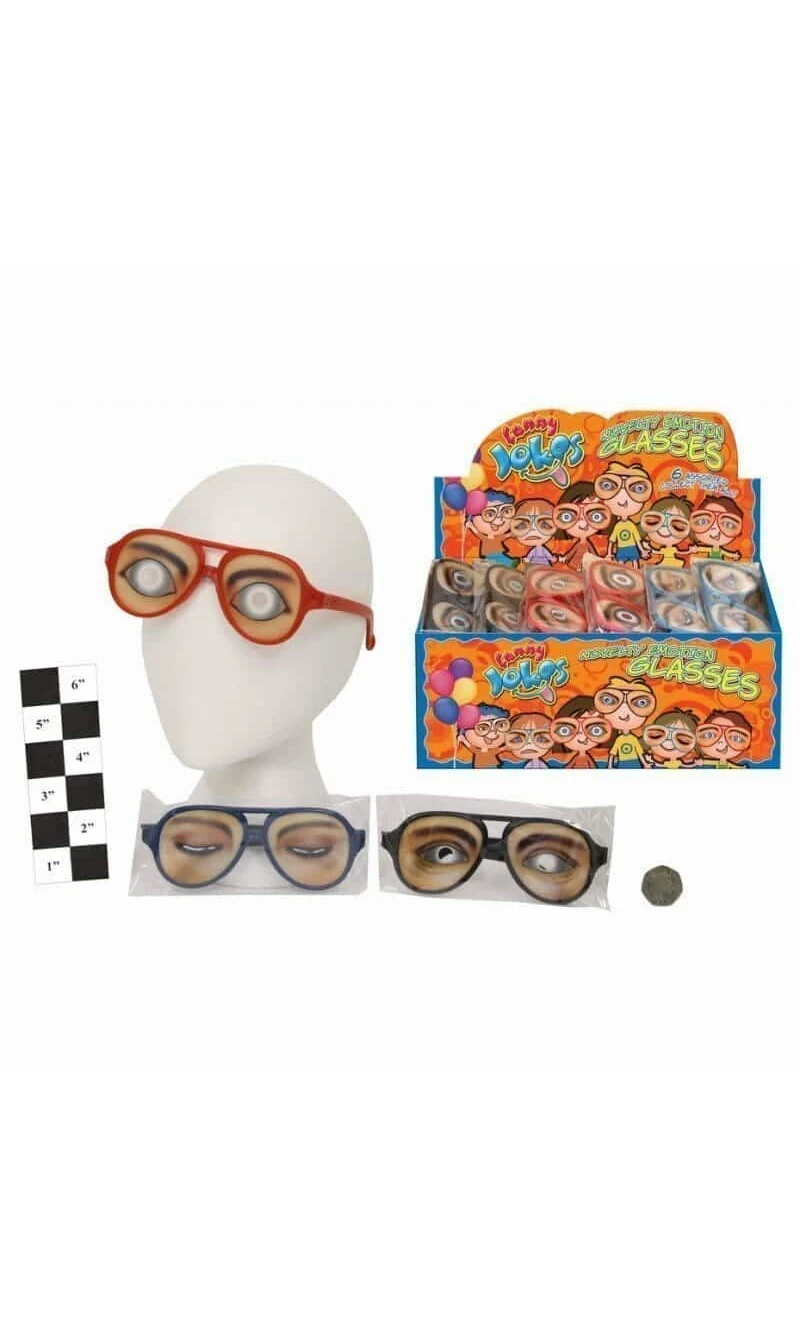 Novelty Emotion Glasses Assorted - 3 Colours