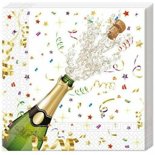 Sparkling Celebration Paper Napkins 33x33cm - 20pk