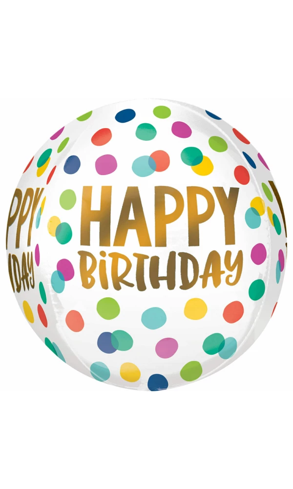 Orbz Happy Dots Foil Balloon - 38cm x 40cm