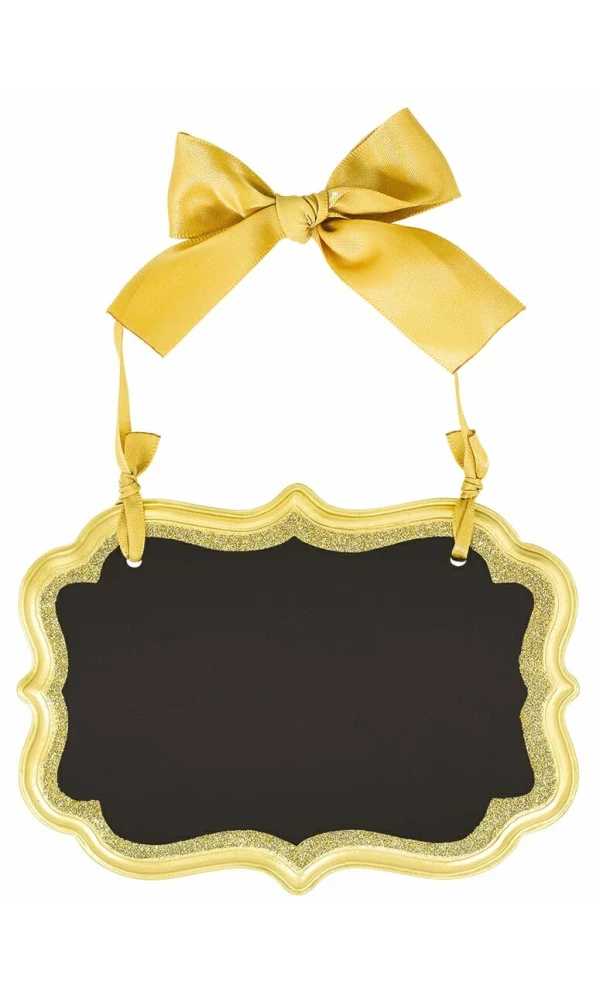 Chalkboard Sign Gold MDF - 13.9 x 10.1cm