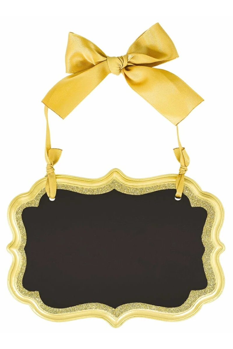 Chalkboard Sign Gold MDF - 13.9 x 10.1cm