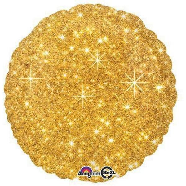 Circle Faux Sparkle Gold Foil Balloon - 43cm