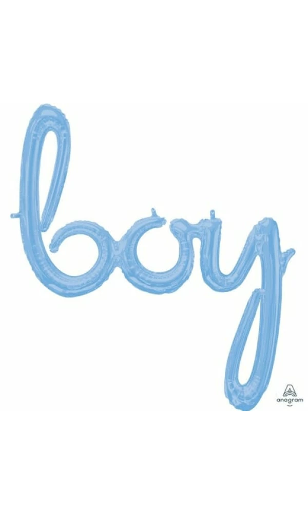 Baby Blue Phrase ”Boy” Foil Balloon – 29” x 32”