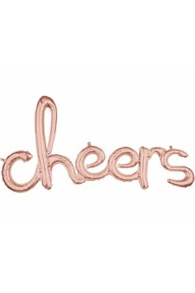 Rose Gold Phrase ”Cheers” Foil Balloon – 40” x 21”