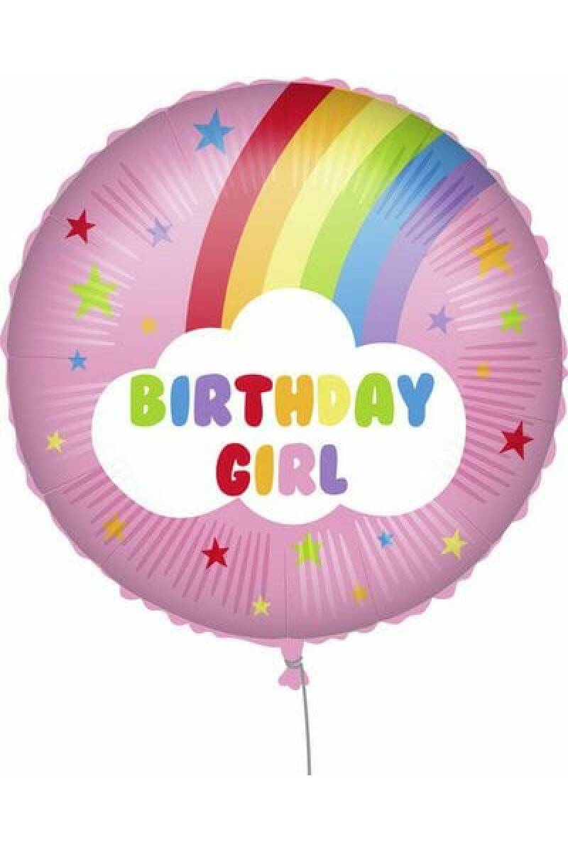 Birthday Girl Rainbow Round Foil Balloon - 18'' (46cm)