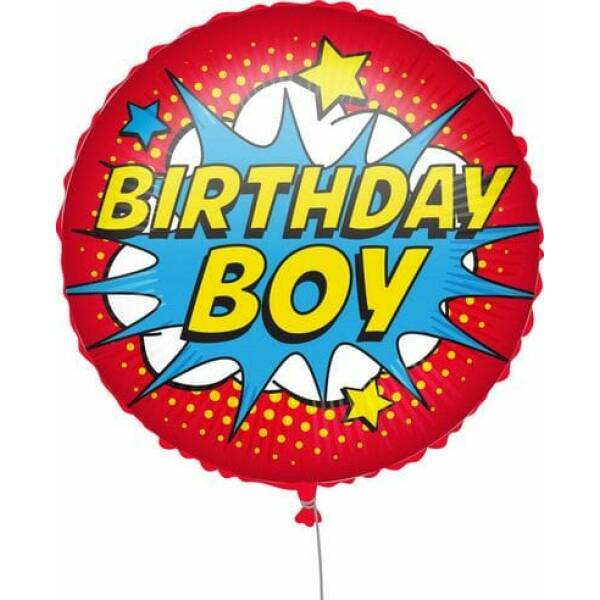 Superhero Birthday Boy Round Foil Balloon - 18'' (46cm)