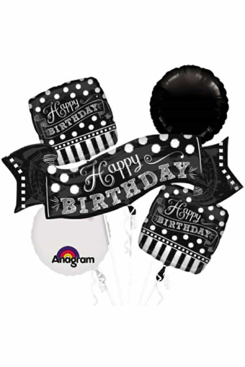 Chalkboard Birthday Foil Balloon Bouquet – 5pk