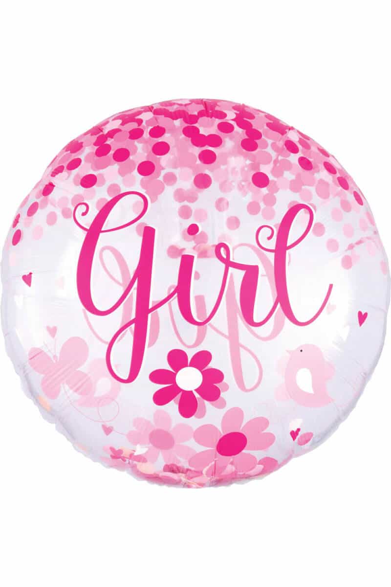Baby Girl Jumbo Confetti Balloon – 71cm