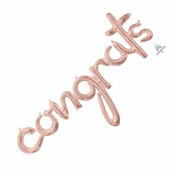 Rose Gold Phrase ”Congrats” Foil Balloon – 56” x 28”