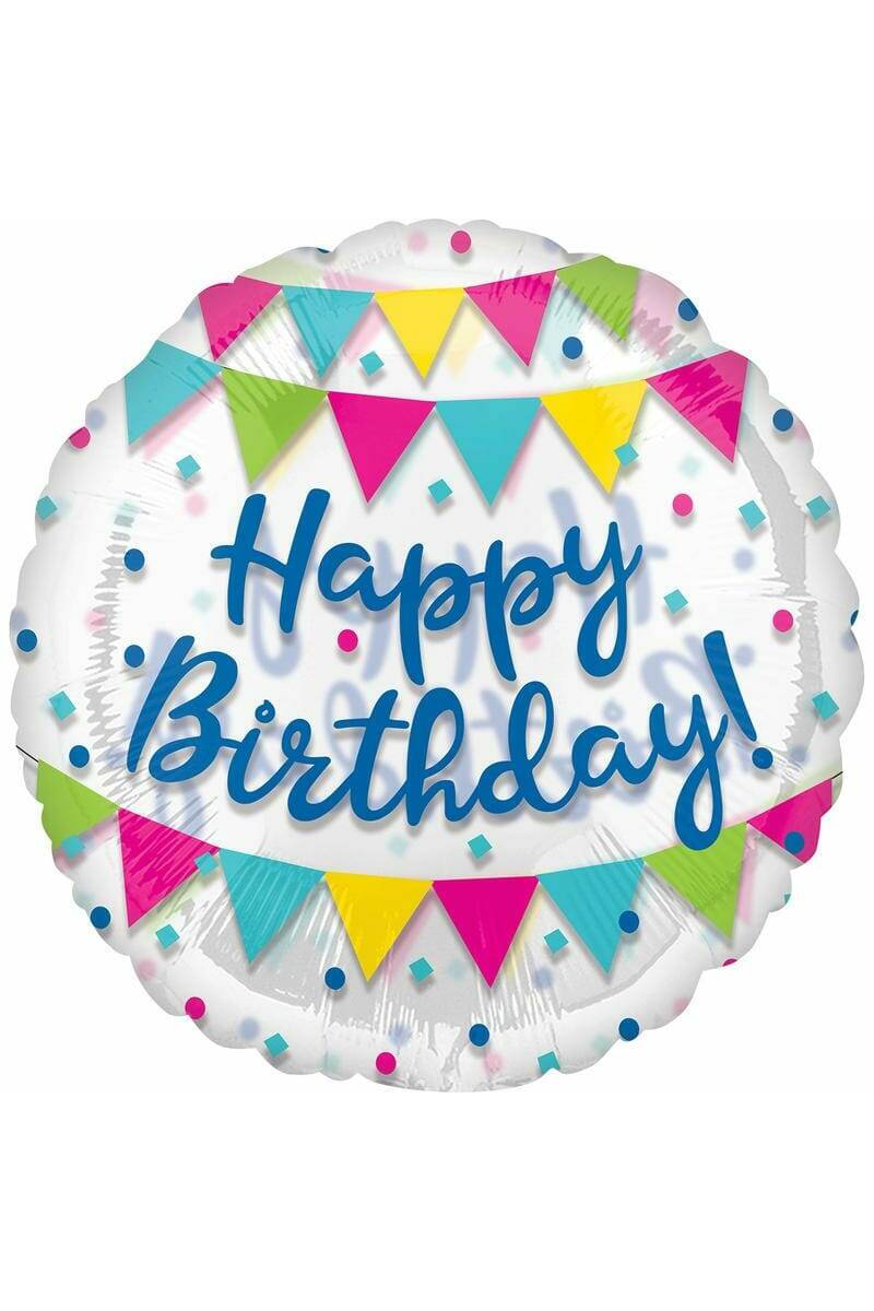 Happy Birthday Confetti Streamer Jumbo Foil Balloon - 28'' x 28''