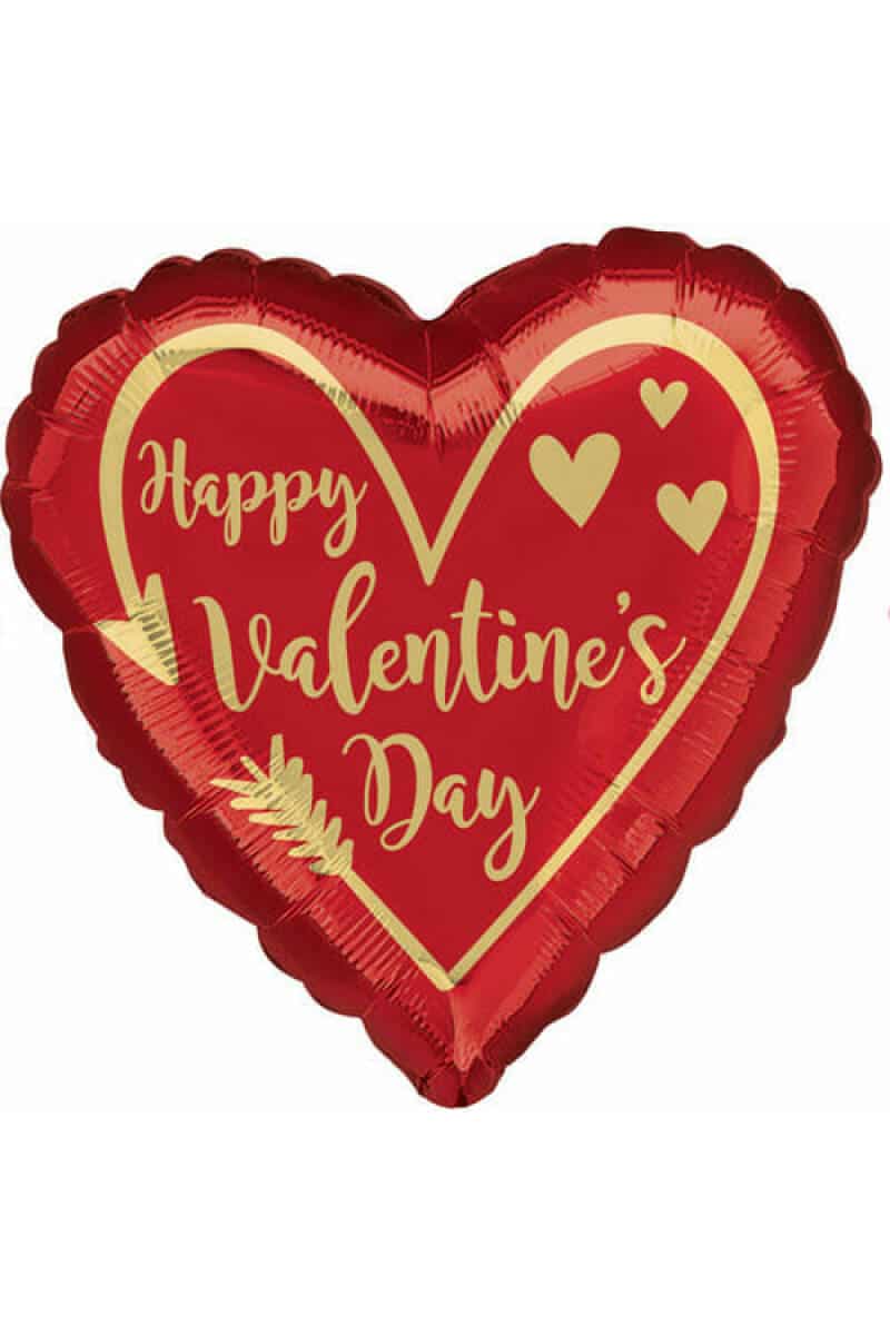 Happy Valentine's Day Arrow Heart Foil Balloon - 17'' (43cm)
