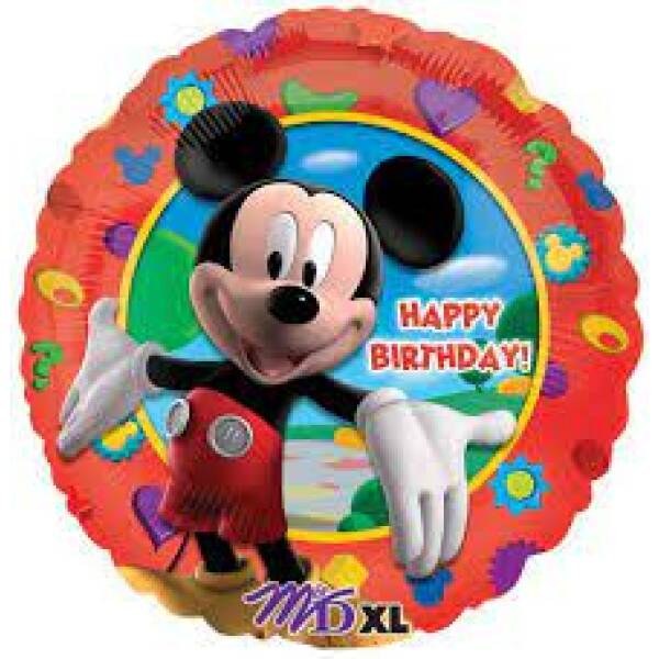Mickey Mouse Happy Birthday Round Foil Balloon – 17″ (43cm)
