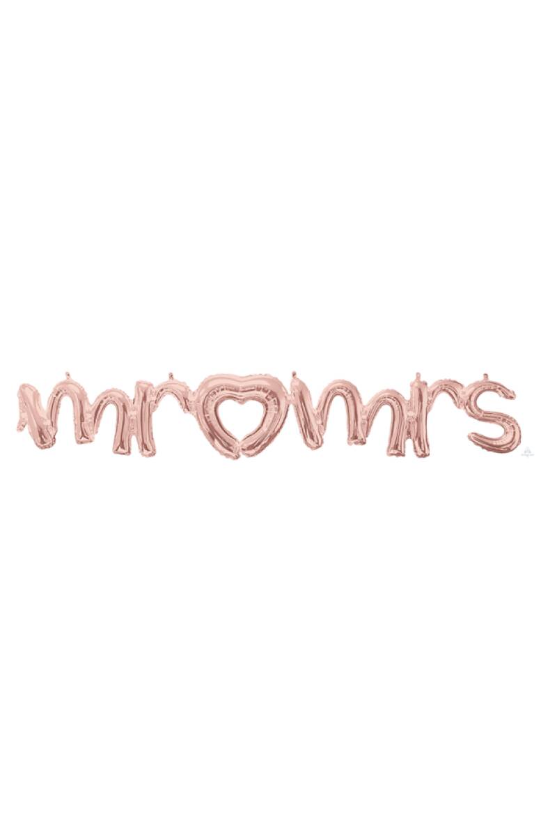 Rose Gold Phrase ”Mr & Mrs” Foil Balloon - 59" x 10"