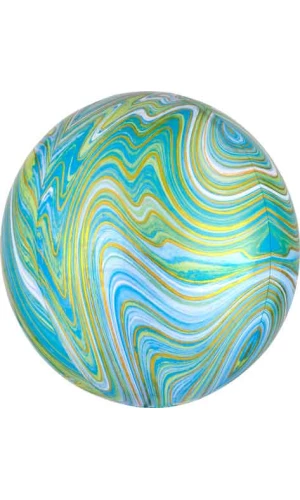 Marblez Blue Green Orbz Foil Balloon – 38cm x 40cm