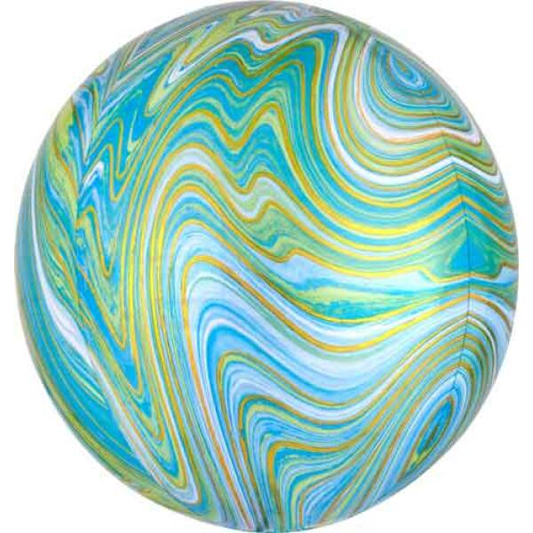 Marblez Blue Green Orbz Foil Balloon – 38cm x 40cm