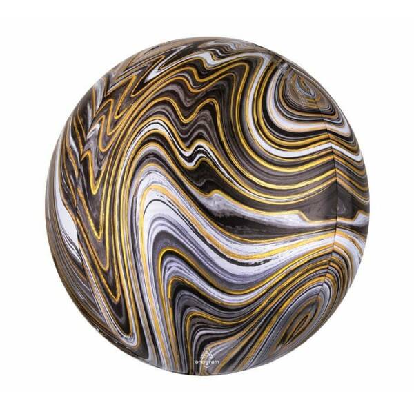 Marblez Black Orbz Foil Balloon – 38cm x 40cm