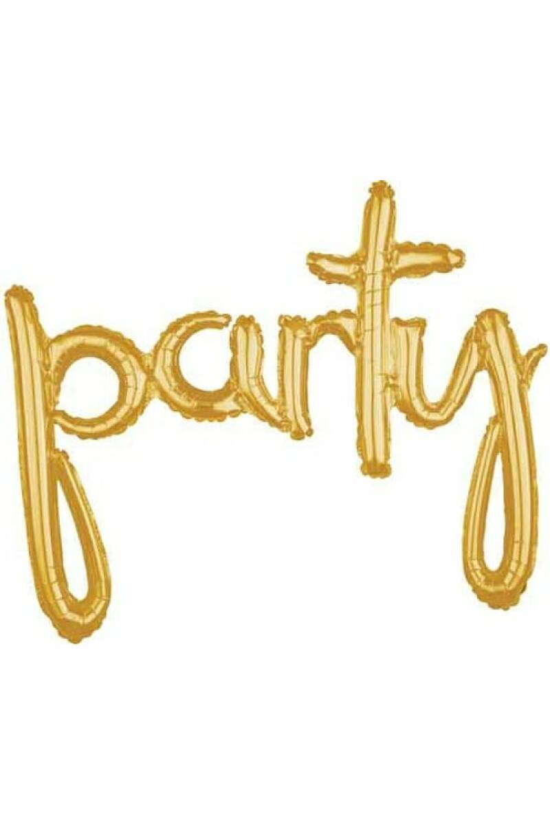 Gold Phrase ''Party'' Foil Balloon – 39″ x 31″