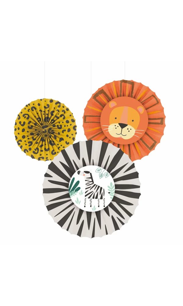 Get Wild Decoration Fans - 3pk