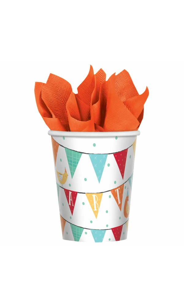 Barnyard Birthday Paper Cups 266ml - 8pk