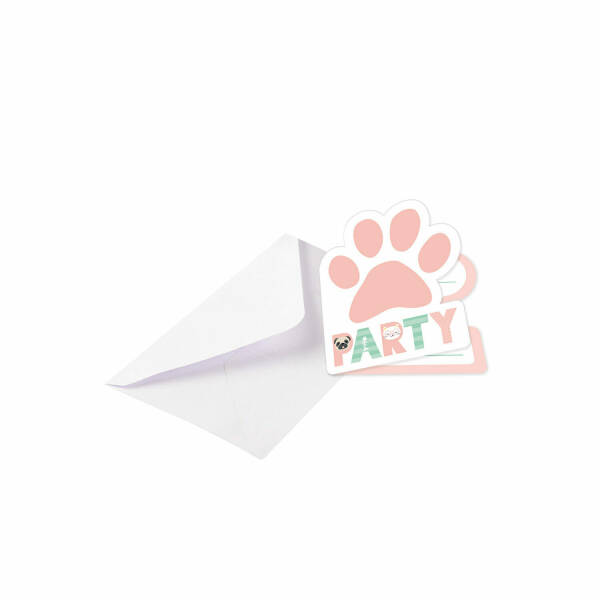 Hello Pets Invitations & Envelopes 8x14cm - 8pk