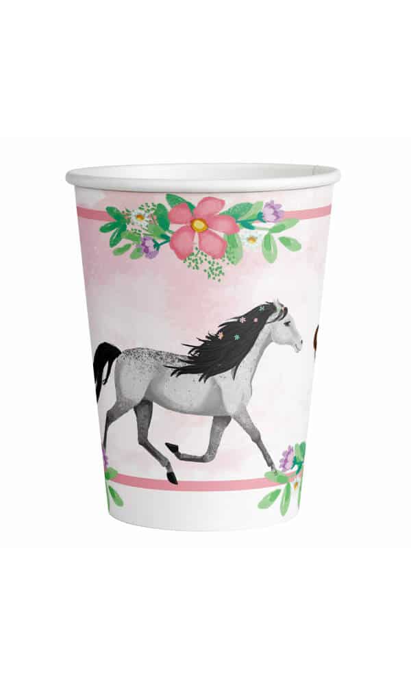Beautiful Horses Paper Cups 250ml - 8pk