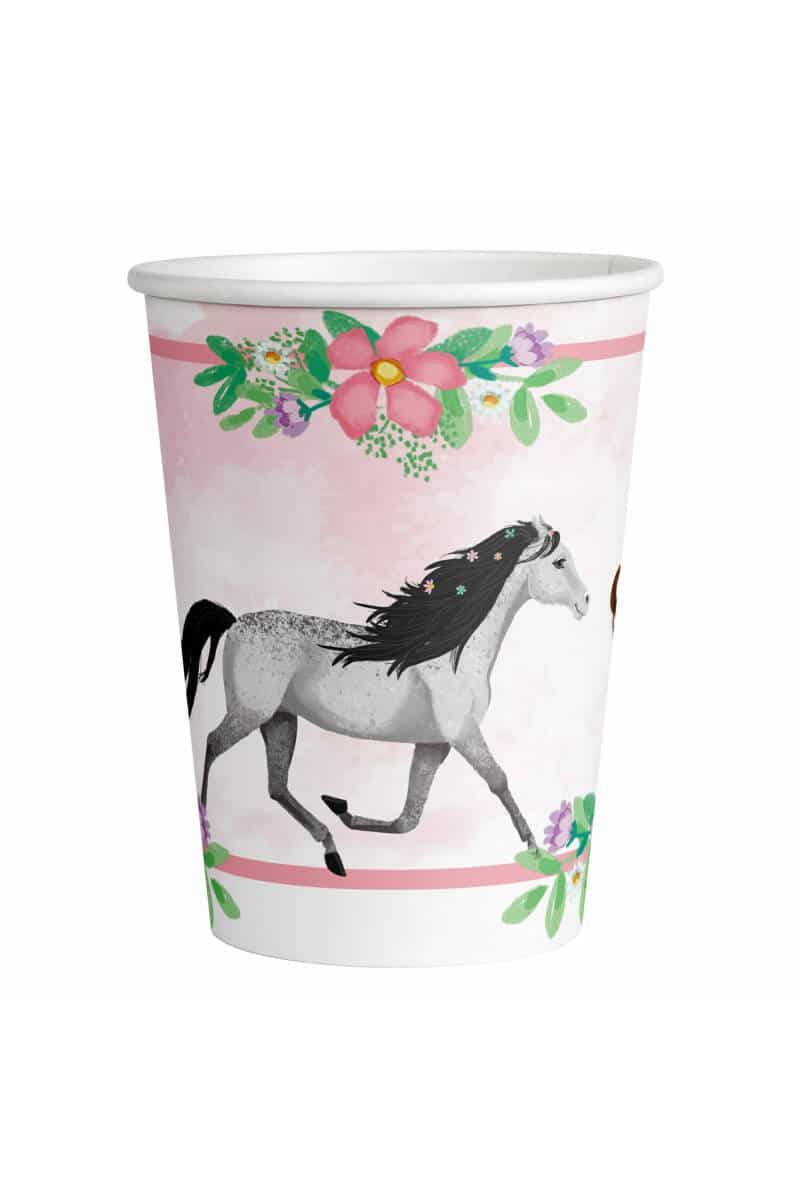Beautiful Horses Paper Cups 250ml - 8pk