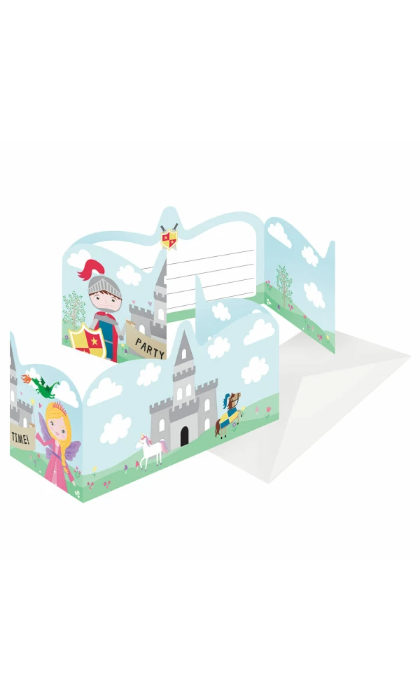 Princess & Knight Invitations & Envelopes - 8pk