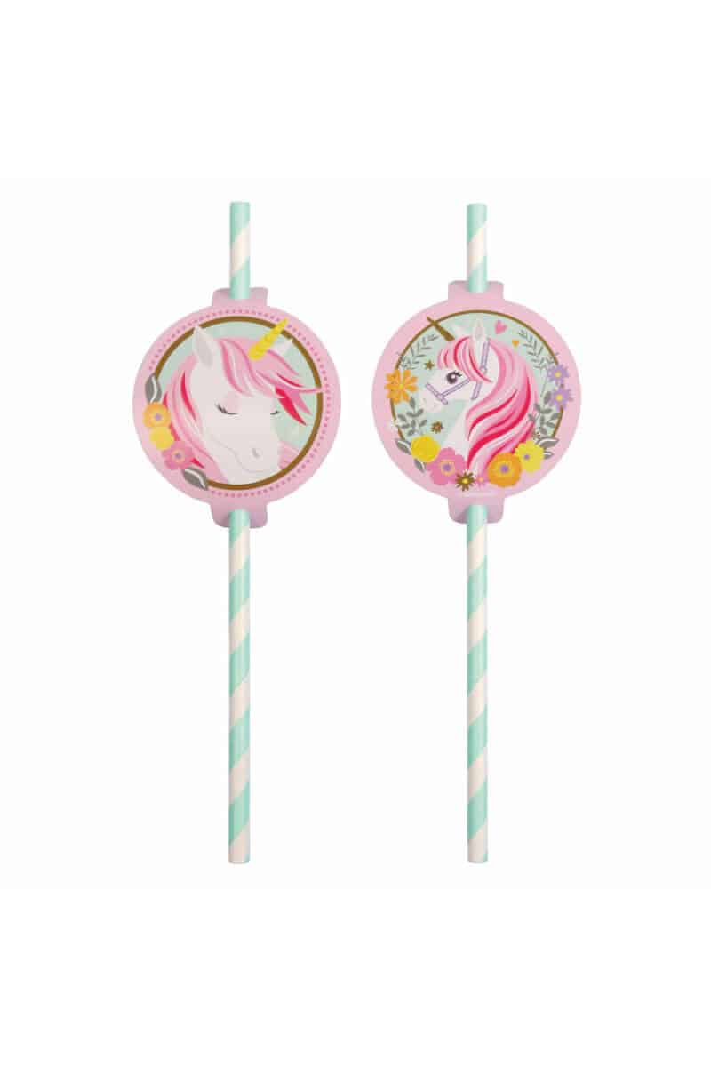 Magical Unicorn Paper Straws 19,7cm - 8pk