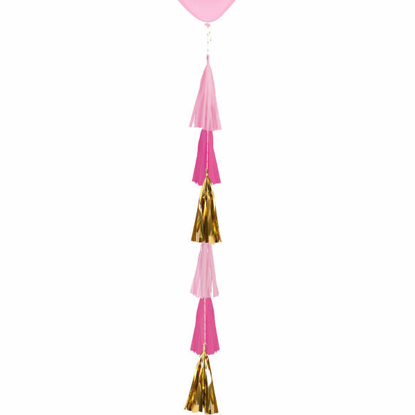 Balloon Tail Tassel Pastel Pink Paper / Foil Length 70cm