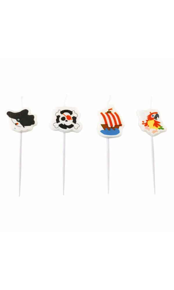 Pirate Mini Candles Height 6.7cm - 4pk