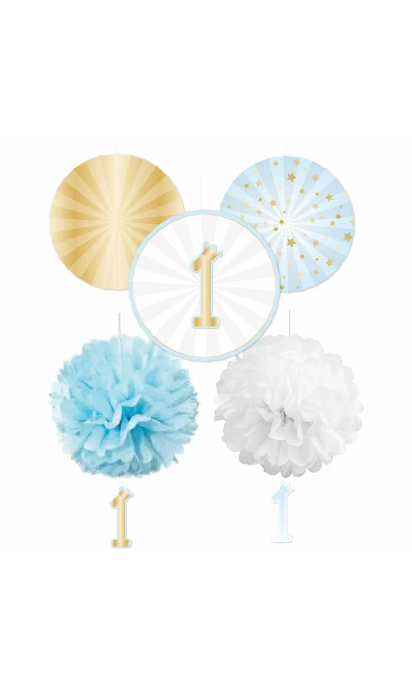 1st Birthday Blue Ombre Decoration Kit - 5pk