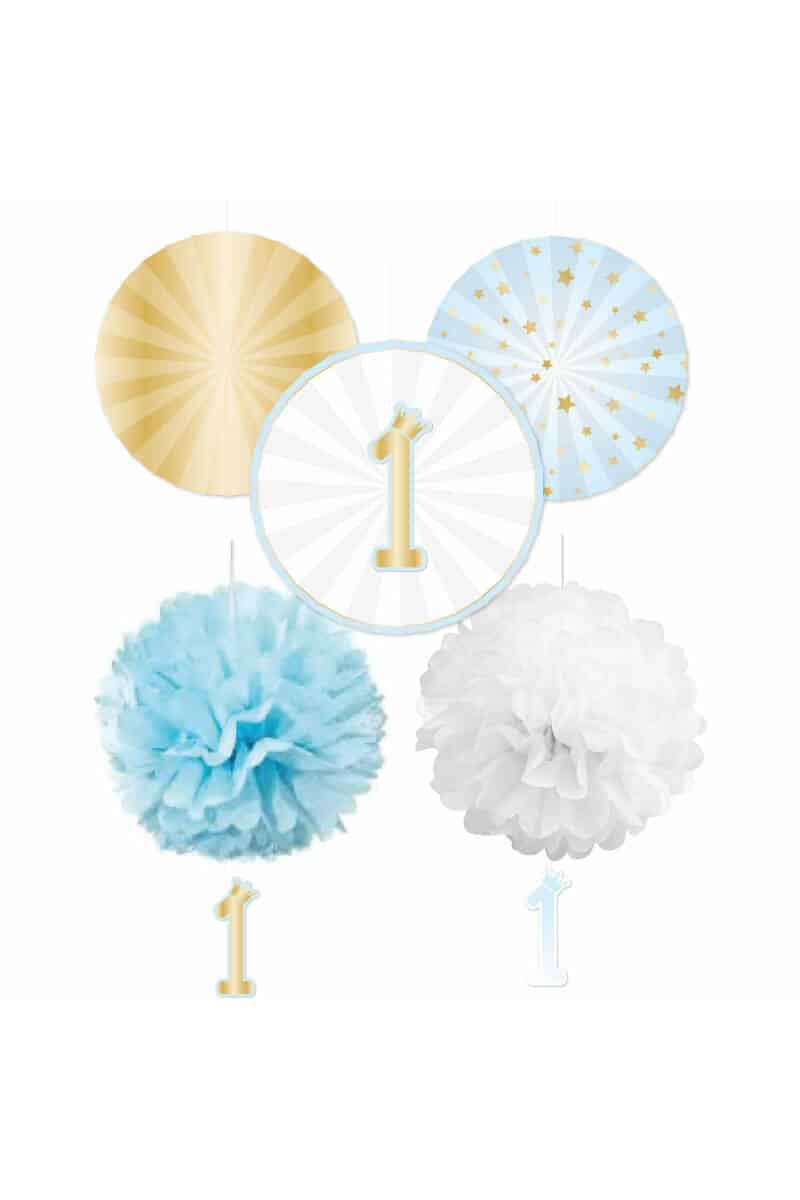 1st Birthday Blue Ombre Decoration Kit - 5pk