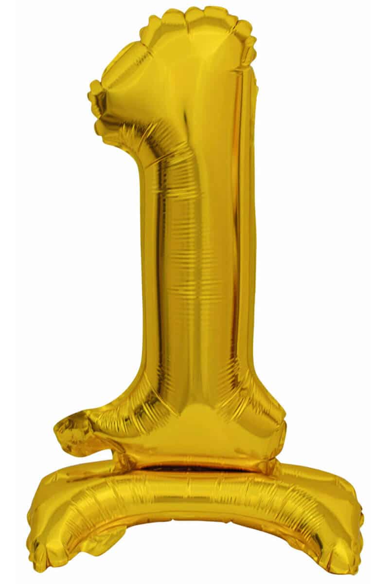 Mini Number 1 with Stand Gold Foil Balloon - 38cm