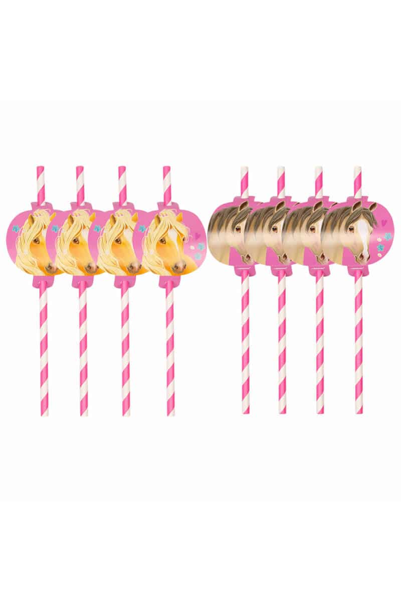 Pretty Pony Paper Straws with Cutouts - 8pk