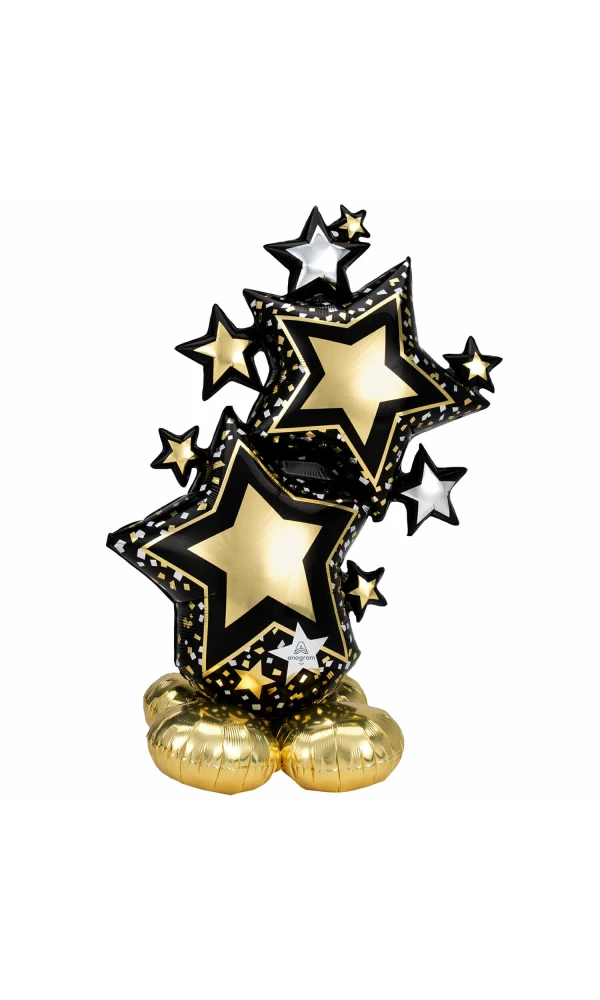 AirLoonz Black & Gold Hollywood Star - 149cm (Air Fill Only)