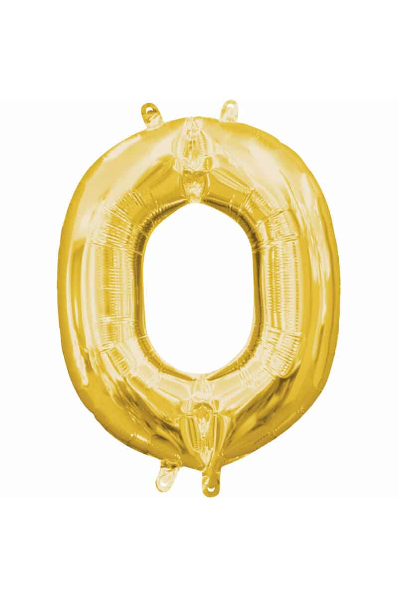 MiniShape Letter O Gold Foil Balloon 16 Inch - 25cm x 33cm